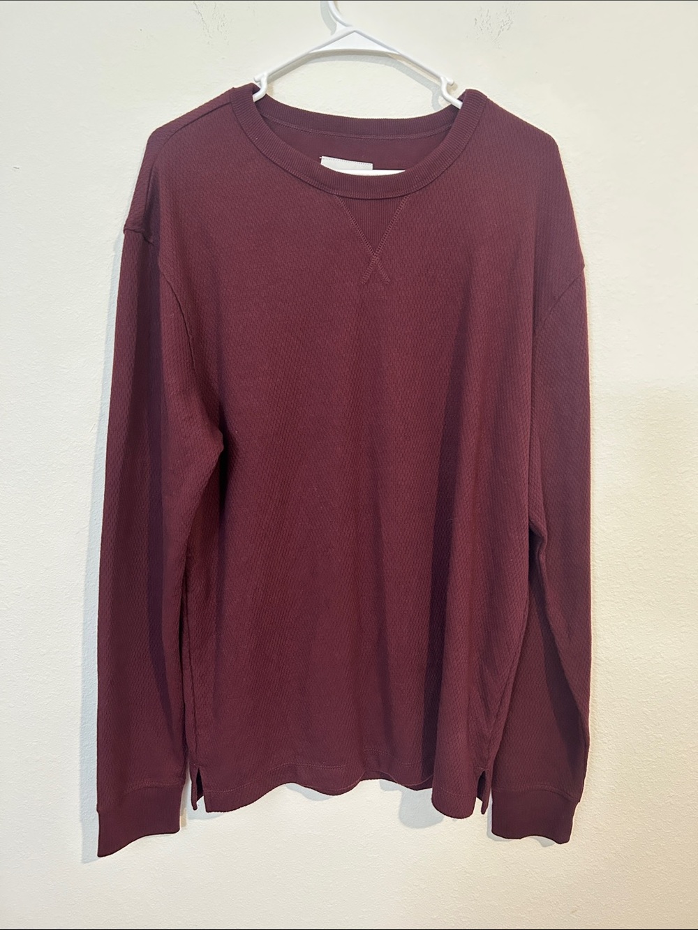 Goodfellow & Co Long Sleeve Thermal Tee in Burgundy